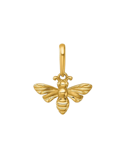 Tiny Bee Charm 14k Solid Gold