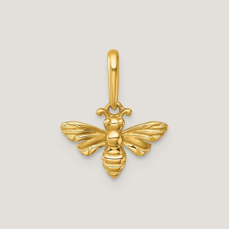 Bee Charm 14k Solid Gold